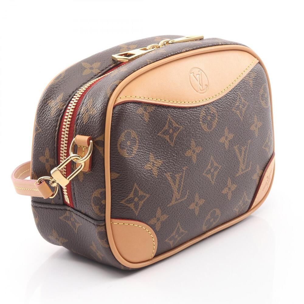 Louis Vuitton Bag Monogram Deauville Canvas Leather Brown Shoulder